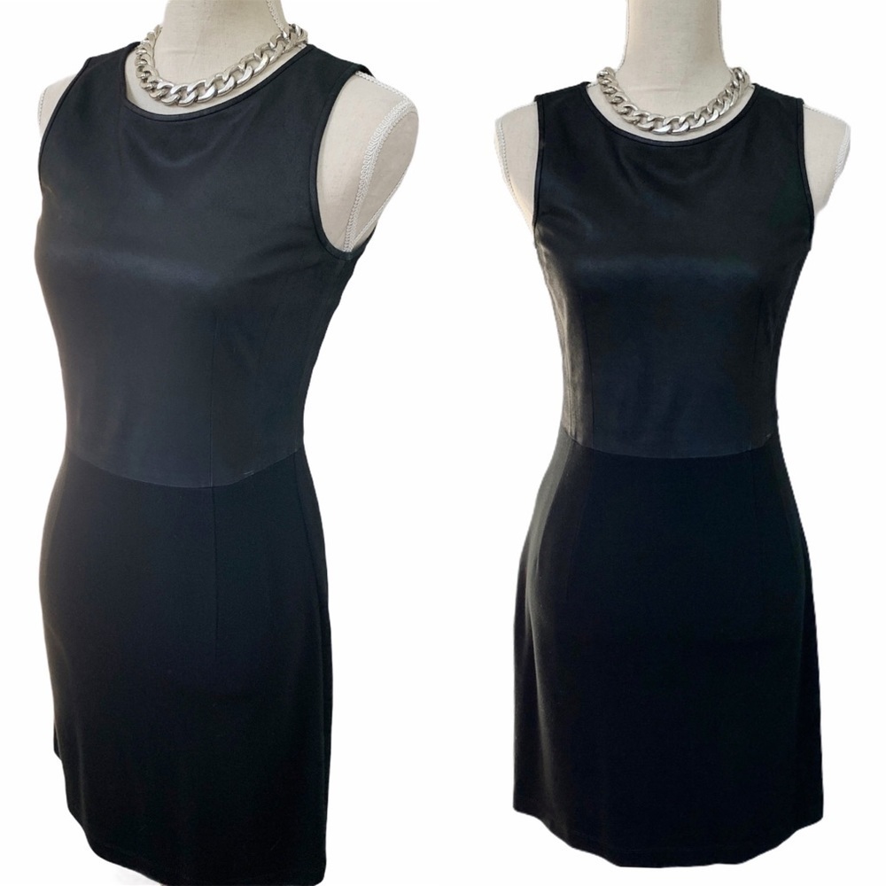Theory Tirionne Leather Combo Mini Dress